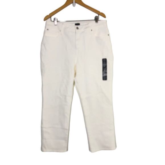 J. Crew Curvy Essential Jeans Straight Leg All Day Stretch White NWT Size 33 - Picture 4 of 11